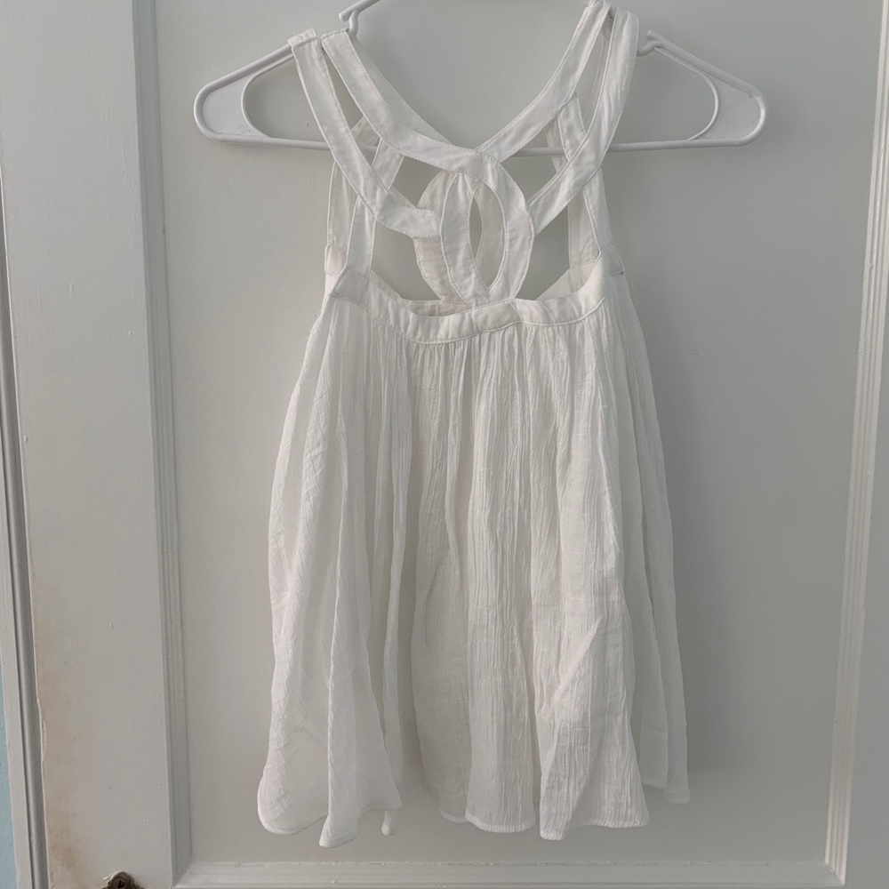 White Cut Out Top